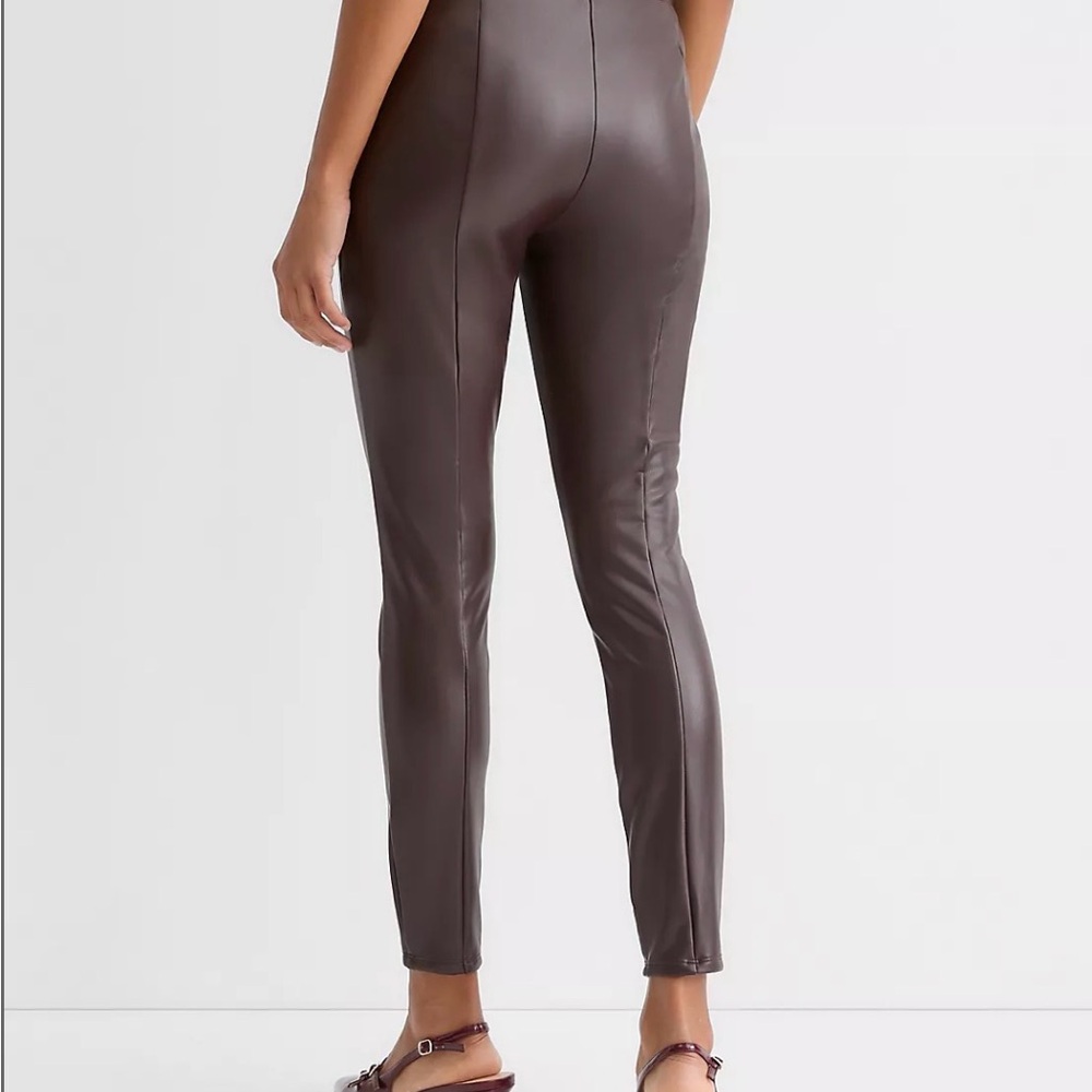 Loft Brown Faux Leather Leggings MP - Picture 2 of 7